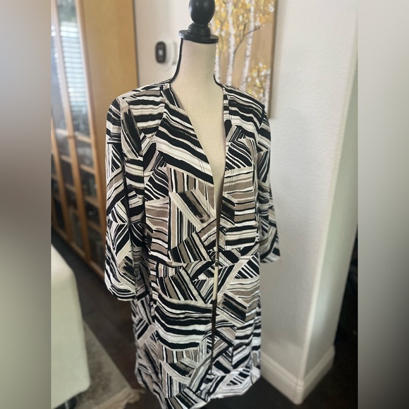 Kasper - tribal stripes inspired long blazer (NWOT) - Picture 1 of 11